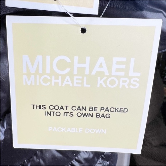 MICHAEL Michael Kors Down Puffer Coat XS Black Packable Hooded Quilted New NWT - Picture 6 of 11